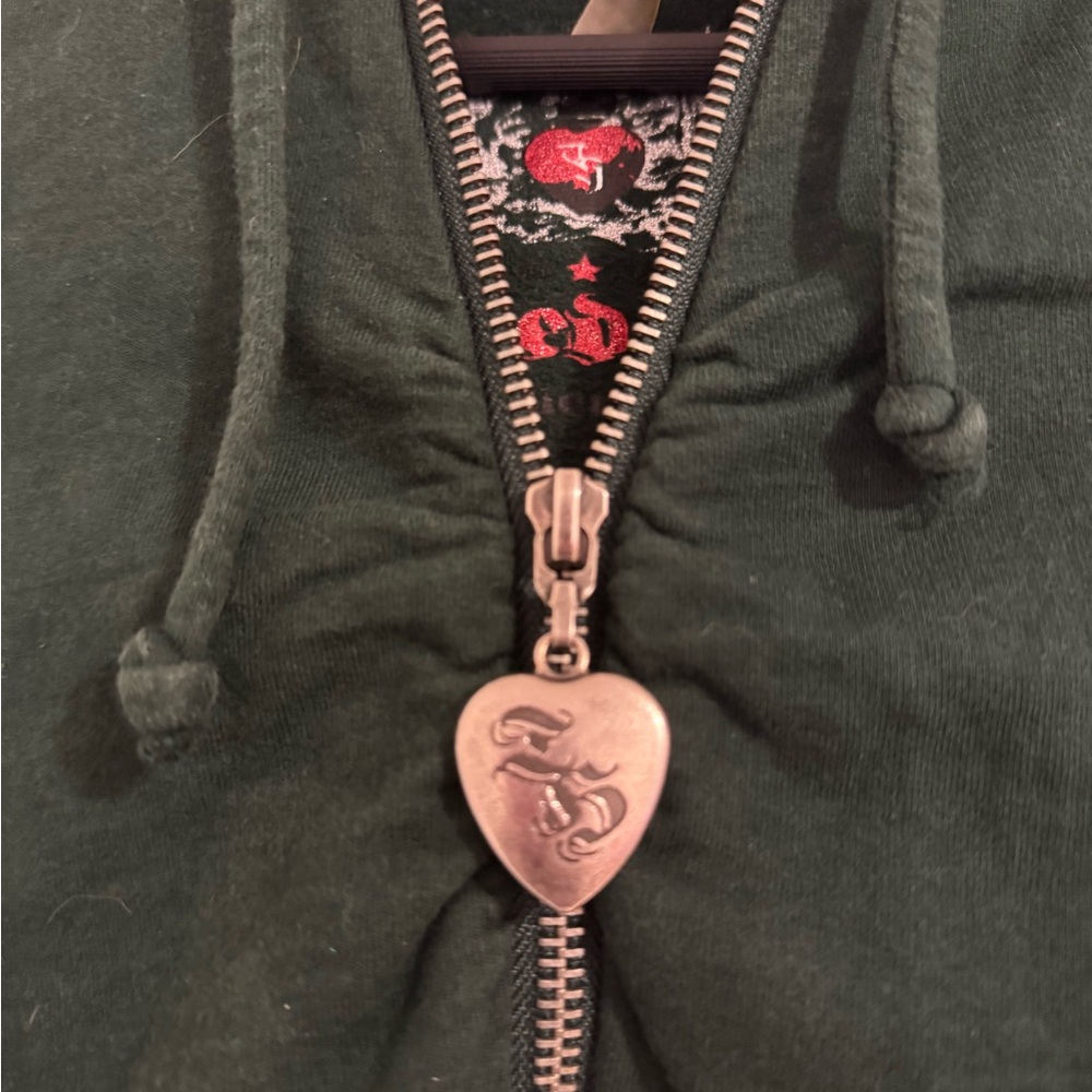 Twisted Heart Green Tracksuit Set with Hoodie and Pants Embellished Bling - Picture 7 of 13
